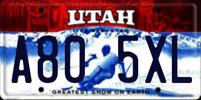 UT license plate A805XL