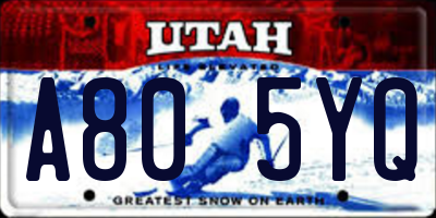 UT license plate A805YQ