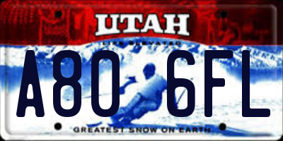 UT license plate A806FL