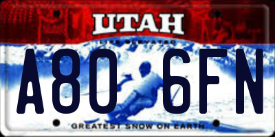UT license plate A806FN