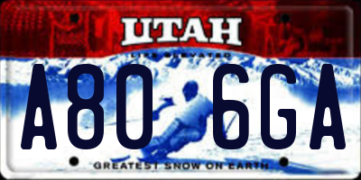 UT license plate A806GA