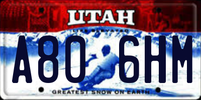 UT license plate A806HM