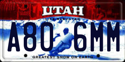 UT license plate A806MM