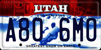 UT license plate A806MO