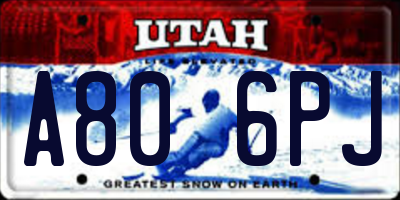 UT license plate A806PJ