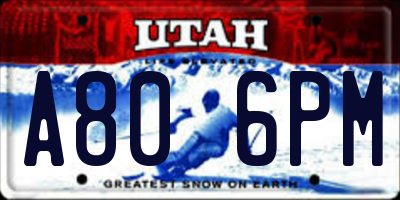 UT license plate A806PM