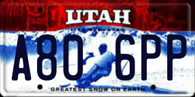 UT license plate A806PP