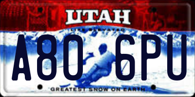 UT license plate A806PU