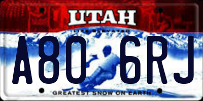 UT license plate A806RJ