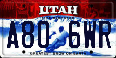 UT license plate A806WR