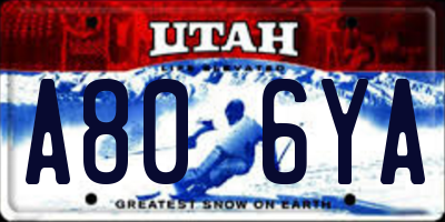 UT license plate A806YA