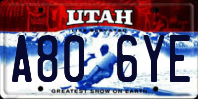 UT license plate A806YE