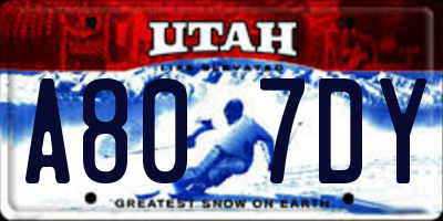 UT license plate A807DY