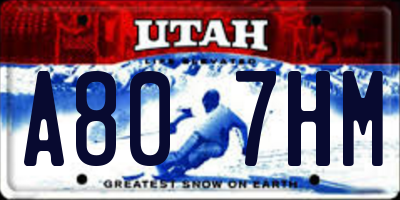 UT license plate A807HM
