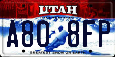 UT license plate A808FP