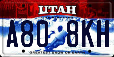 UT license plate A808KH