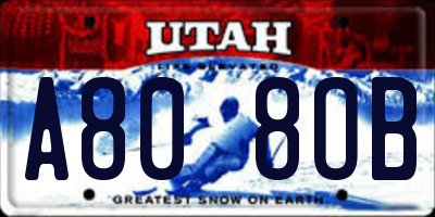 UT license plate A808OB