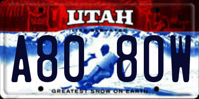 UT license plate A808OW