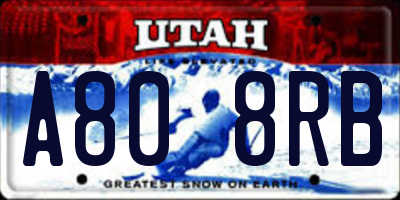 UT license plate A808RB