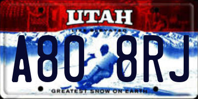UT license plate A808RJ