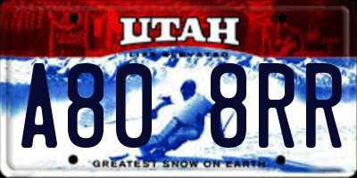 UT license plate A808RR