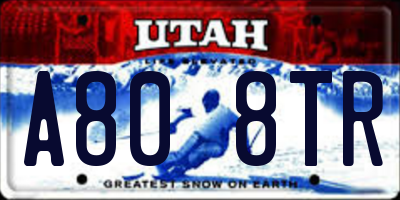 UT license plate A808TR