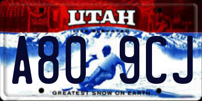 UT license plate A809CJ