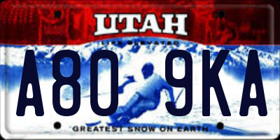 UT license plate A809KA