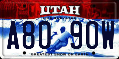 UT license plate A809OW