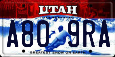 UT license plate A809RA