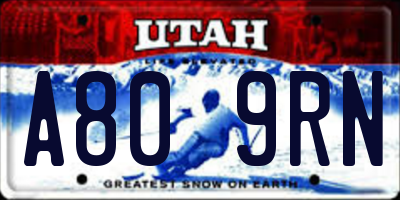 UT license plate A809RN