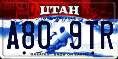 UT license plate A809TR