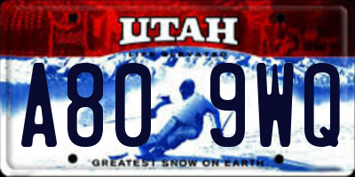 UT license plate A809WQ