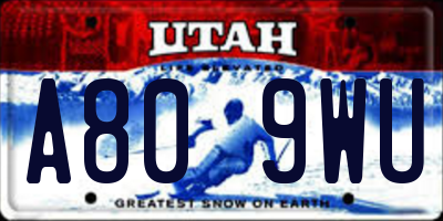 UT license plate A809WU