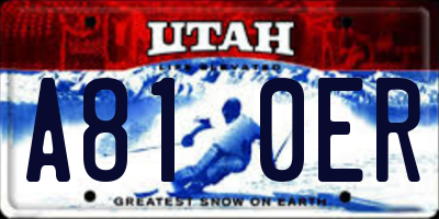 UT license plate A810ER