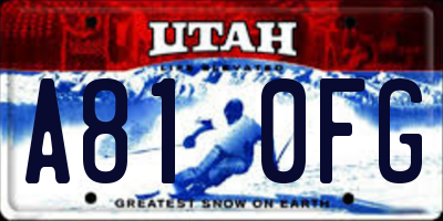 UT license plate A810FG