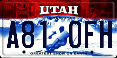 UT license plate A810FH