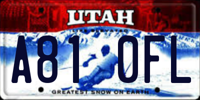 UT license plate A810FL
