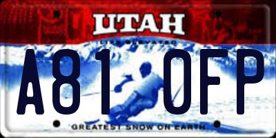 UT license plate A810FP