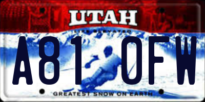 UT license plate A810FW