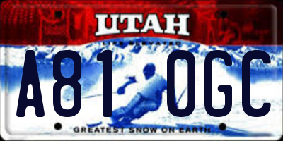 UT license plate A810GC