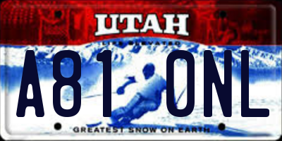 UT license plate A810NL