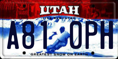 UT license plate A810PH
