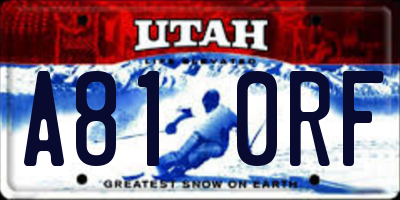 UT license plate A810RF