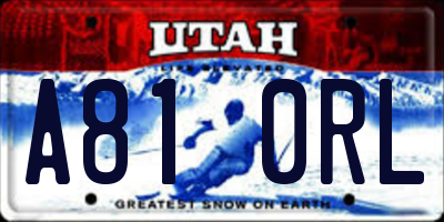 UT license plate A810RL