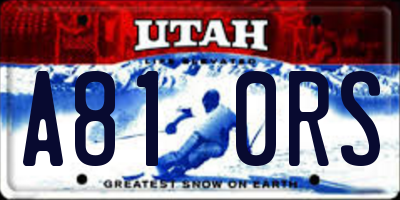UT license plate A810RS