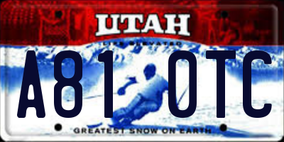 UT license plate A810TC