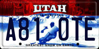 UT license plate A810TE