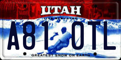 UT license plate A810TL
