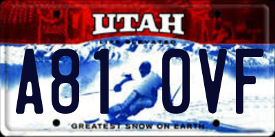 UT license plate A810VF